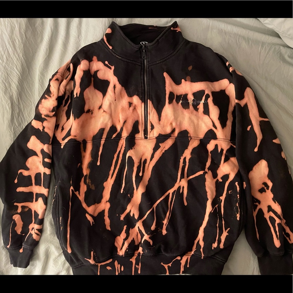 Bleach Dyed Taco Bell Quarter Zip Sweatshirt